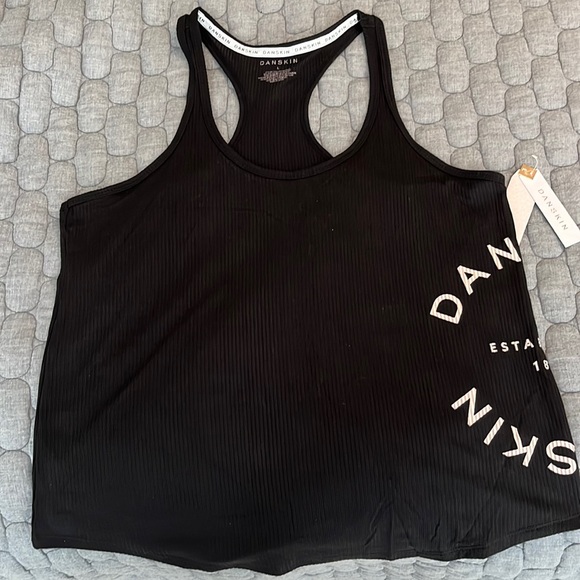 NWT Danskin black racer back tank top size large - Picture 1 of 4
